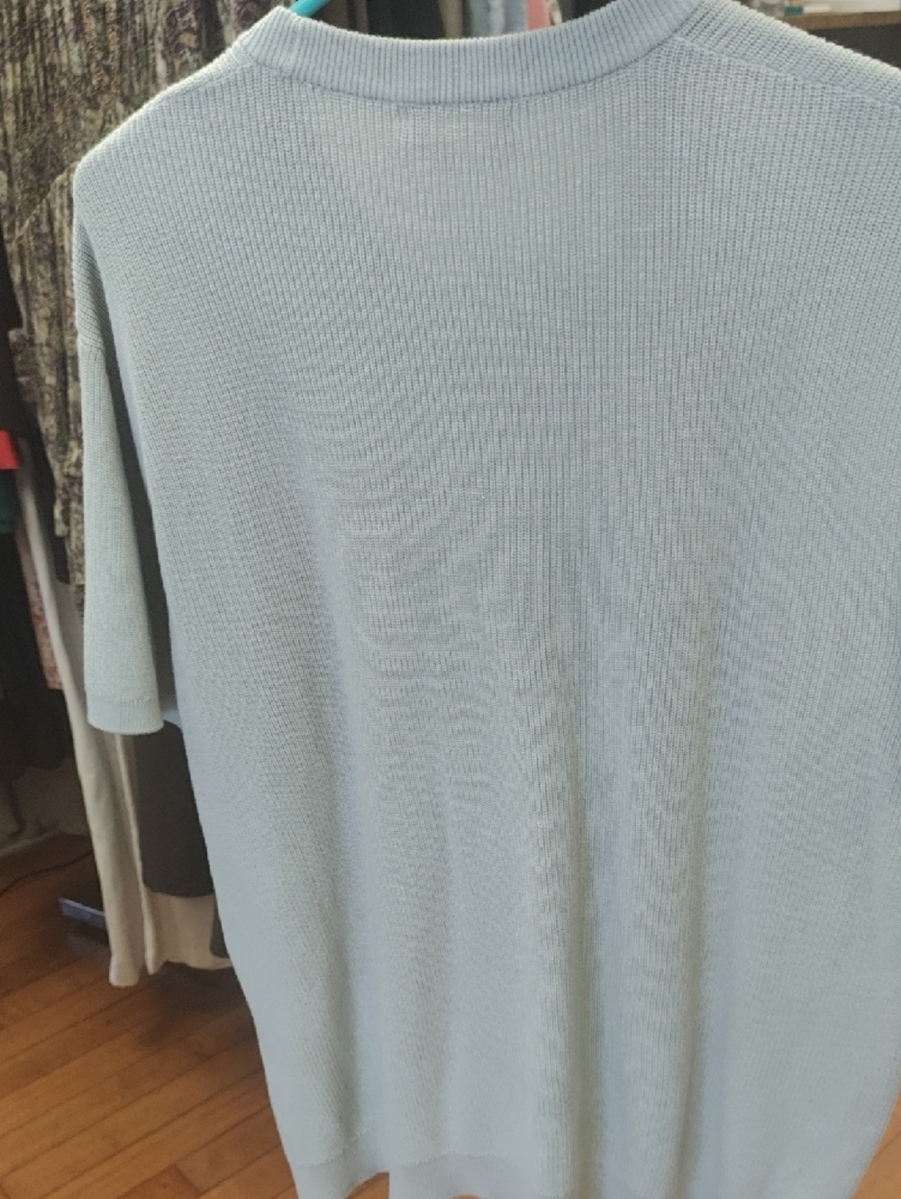 Zara Light Sage Short-Sleeve Knit Crew Shirt - Picture 7 of 7